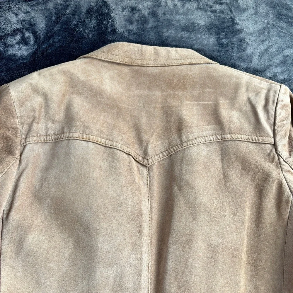 L. Virany Mens Vtg Tan Suede Leather Western Blazer Cowboy Core Coat  Size 42 L